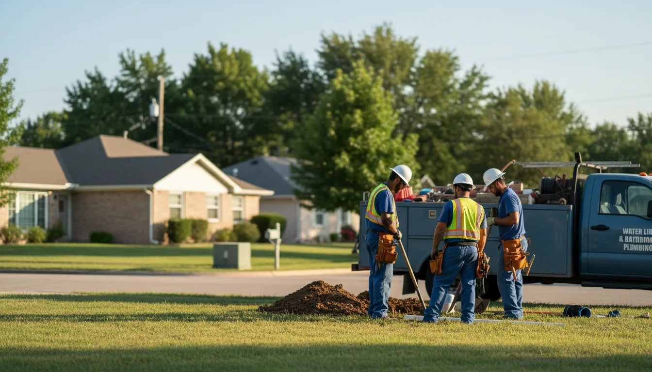 Residential water line and bathroom plumbing service in Monroeville, OH